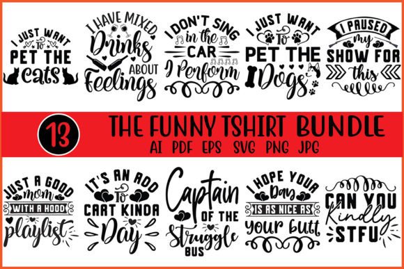 Download The Funny Tshirt  Designs Bundle - Funny Collection