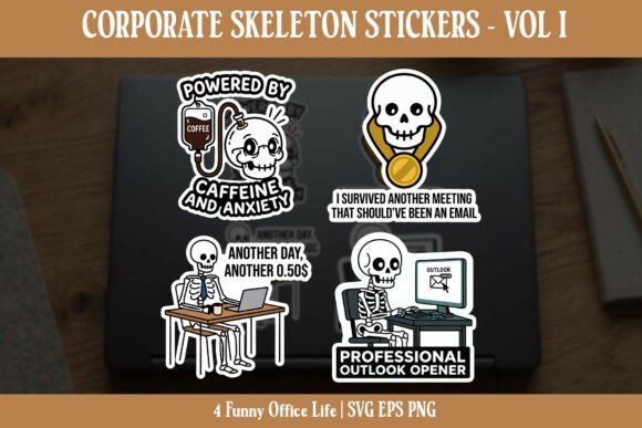 Download Funny Corporate Skeleton Stickers - Funny Collection