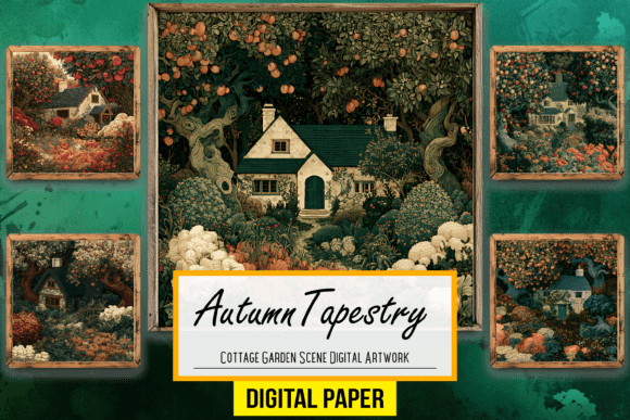 Download Cottage Garden Scene Digital Artwork PNG - Digital artwork Collection