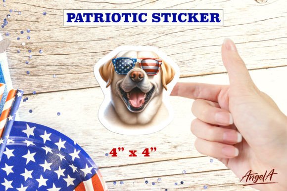 Download Patriotic USA Dog Sticker Labrador - Dog sticker Collection
