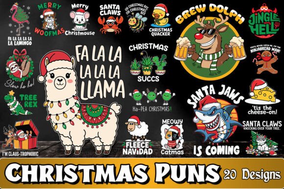 Download Christmas Funny Puns SVG Bundle - Funny Collection