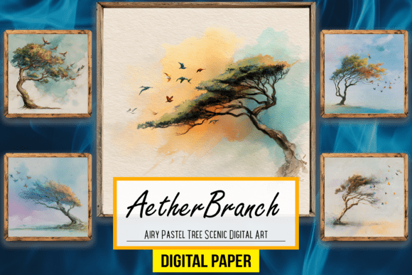 Download Airy Pastel Tree Scenic Digital Artwork - Digital artwork Collection