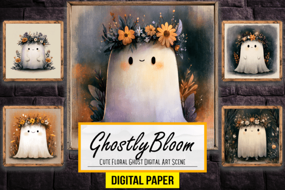 Download Cute Floral Ghost Digital Artwork Scene - Digital artwork Collection