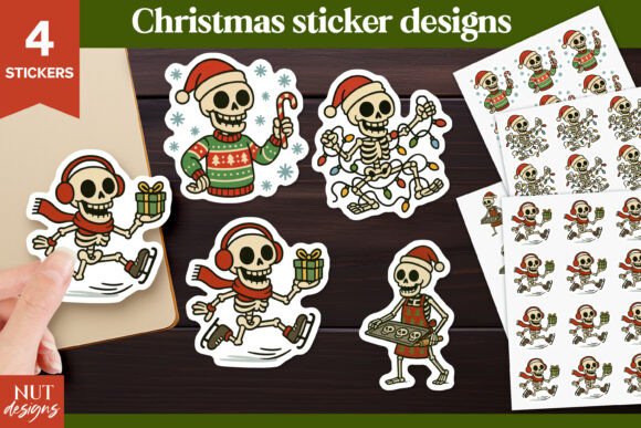 Download Funny Christmas Skeleton Stickers - Funny Collection