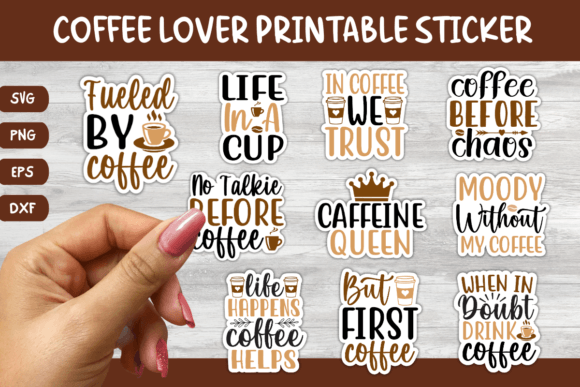 Download 10 Printable Coffee Quote Sticker Bundle - Quote sticker bundle Collection