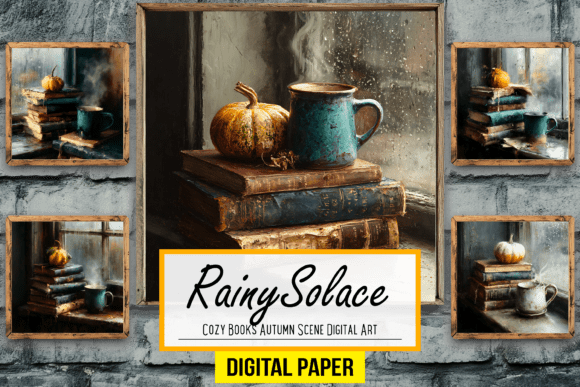 Download Cozy Books Autumn Scene Digital Artwork - Digital artwork Collection