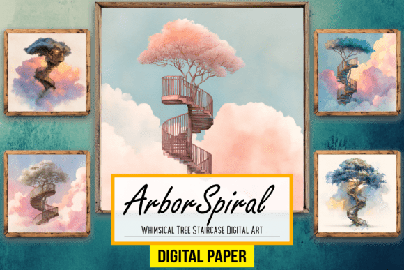 Download Whimsical Tree Staircase Digital Artwork - Digital artwork Collection