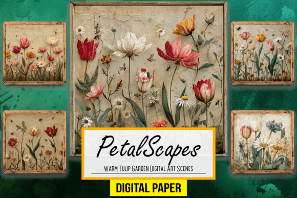 Download Warm Tulip Garden Digital Artwork Scenes - Digital artwork Collection