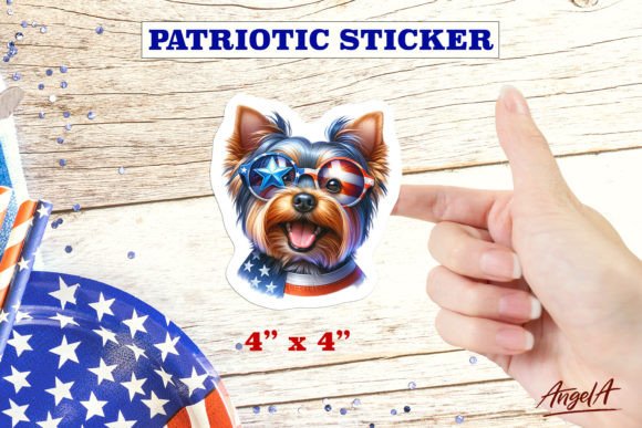 Download USA Dog Yorkshire Terrier, Dog Sticker - Dog sticker Collection