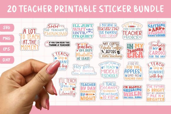 Download Printable Funny Teacher Sticker Bundle - Funny Collection